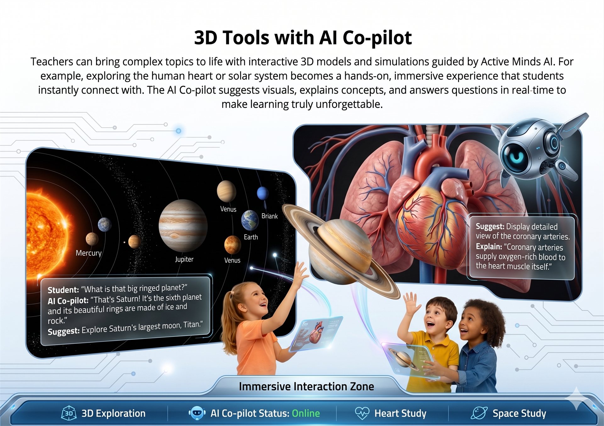 Step 2: Live AI Co-Pilot & 3D Interactive STEM Models